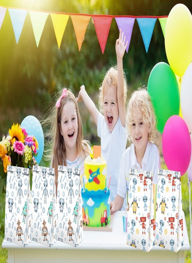 BonBeeDesign ٢٤ كيس حلوى مزين بملصقات من BonBeeDesign - أكياس هدايا مميزة لحفلات أعياد الميلاد بطابع الروبوتات - Image 4